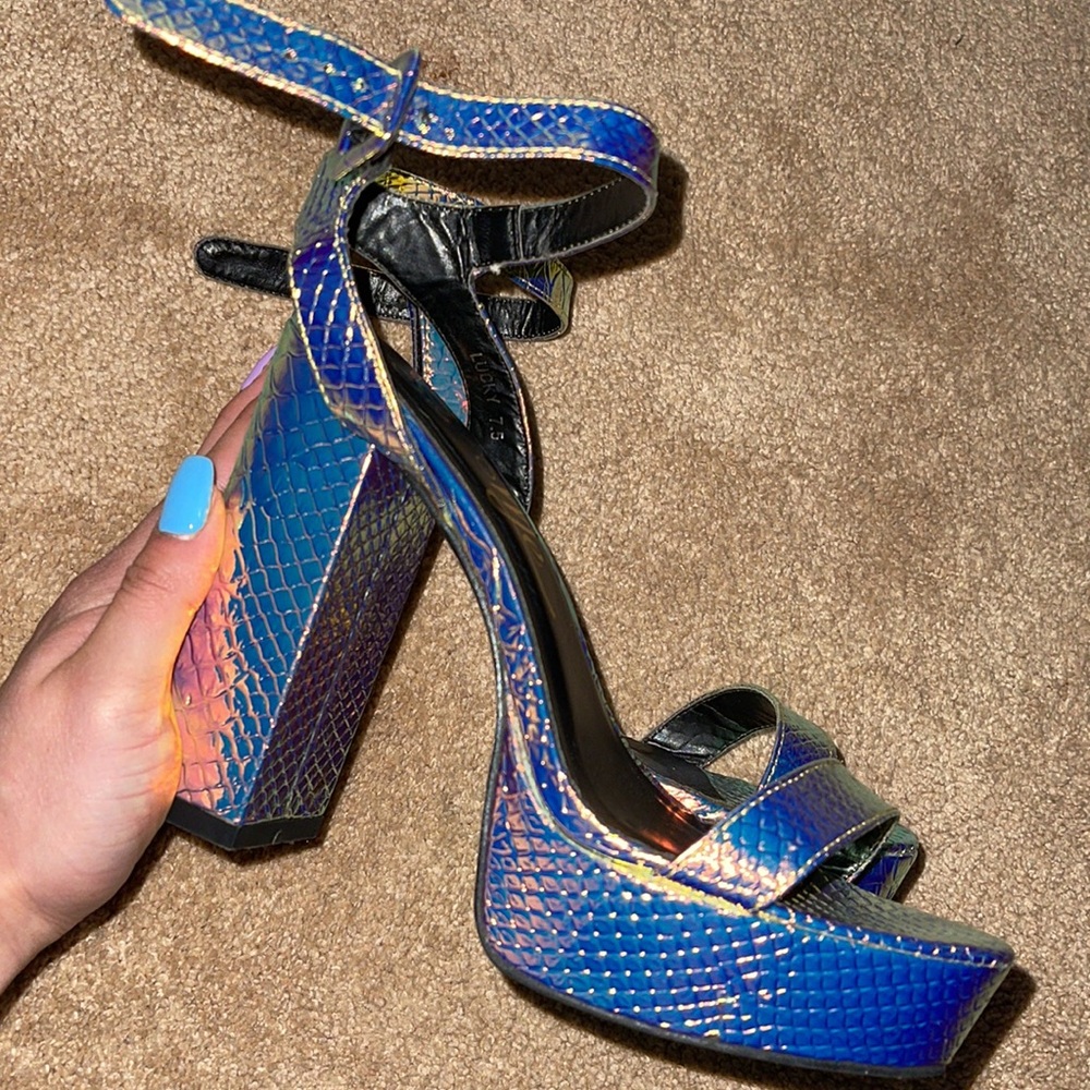 Fashion Nova Holographic Heels